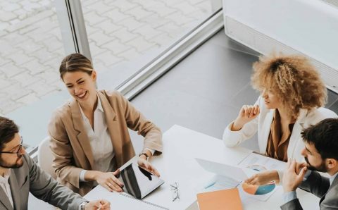 Multiethnic business people working together in the office